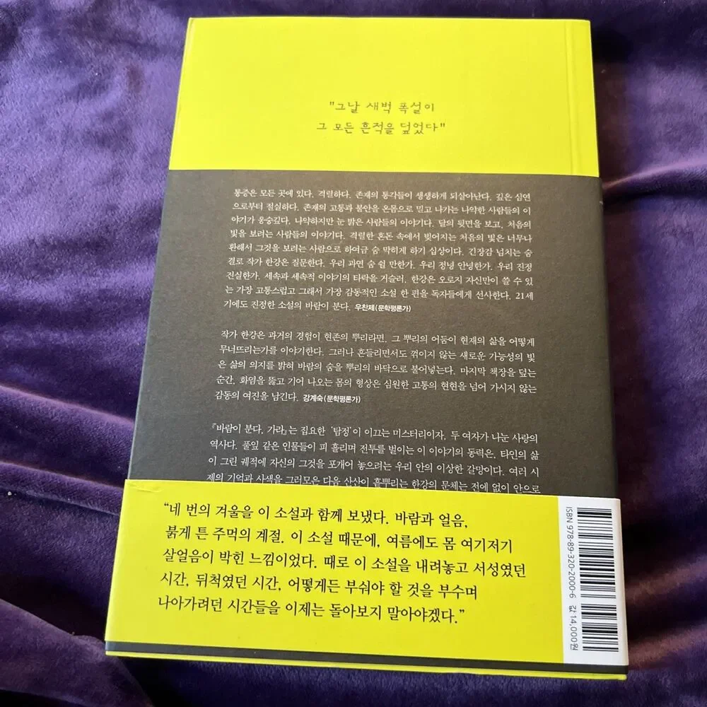 The Wind is Blowing By Han Kang Novel 바람이 분다, 가라 한강 Nobel Prize 2024 Korean 한국어
